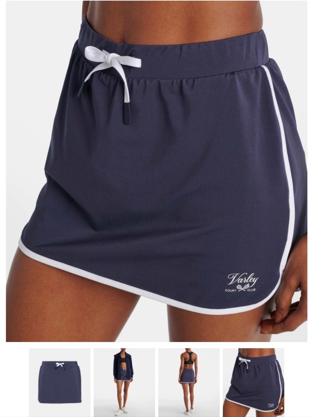 Varley Archer Mid Rise Pull On Athletic Skort 13.5 Navy Blue Nights Size Small - Picture 1 of 14